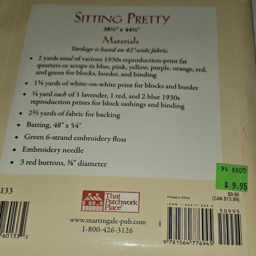 NOS Sitting Pretty Quilt Pattern Cynthia Tomaszewski Floral Tulip Daisy SEALED